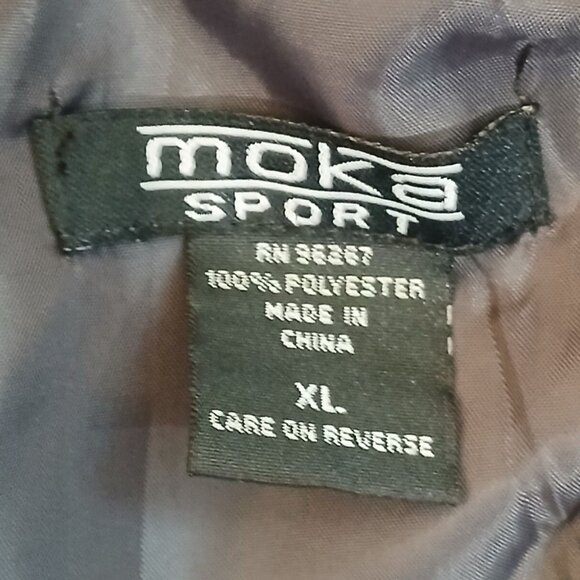 Vintage Y2K Moka Sport Pea Coat Women XL Gray Purple Satin Ruffle Whimsigoth - Picture 4 of 5